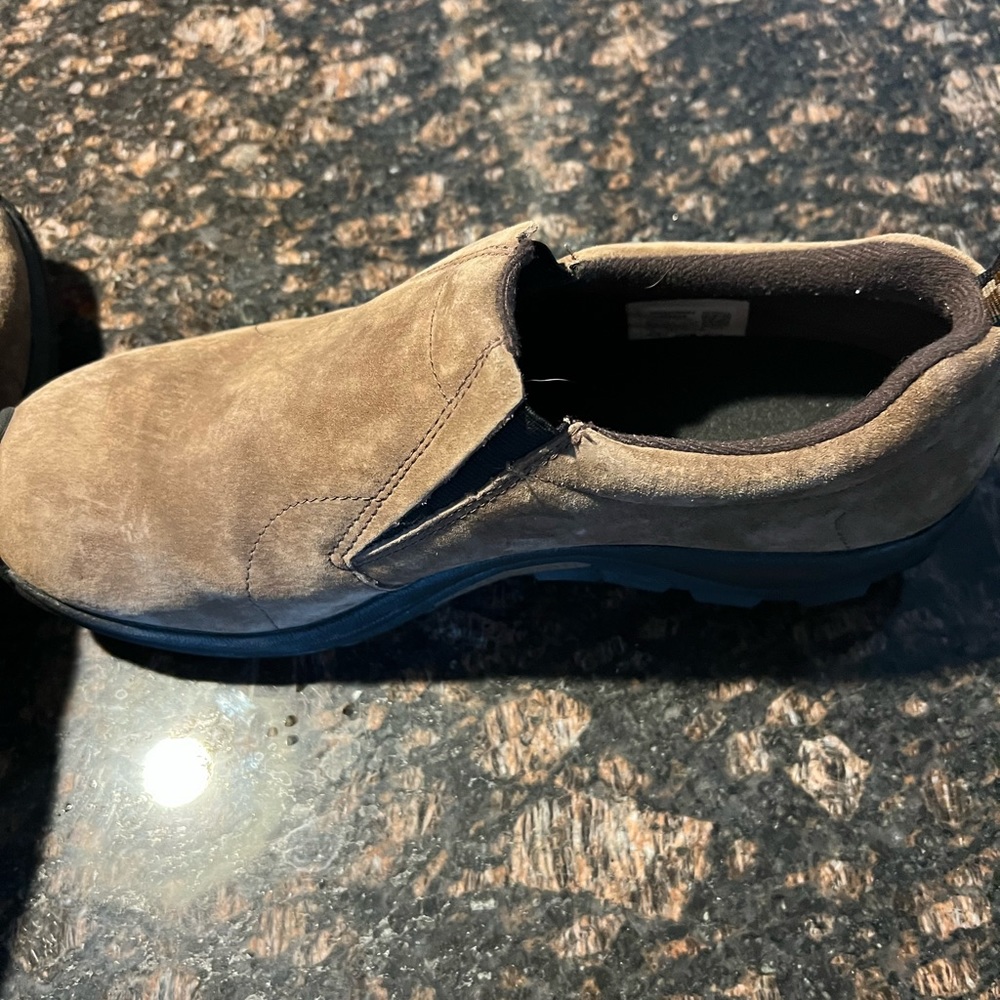 Men’s Merrell Tan Suede Slide On Loafers